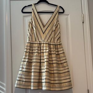 J. Crew Factory Gold and Black Mini Dress